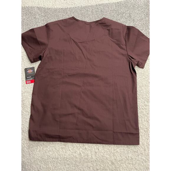 NWT Dickies Scrub Top Unisex Size Small EDS Signature V Neck Maroon ESP 83706 - Picture 5 of 10